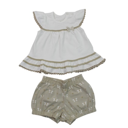 Conjunto Feminino Blusa e Shorts Estampa Laços 2001903 - Milon