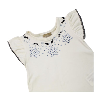 Conjunto Feminino Blusa e Shorts Estampa Peixes 2001019 - Milon 