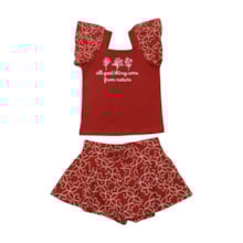Conjunto Feminino Blusa e Shorts Estampado 25137 - Rollu