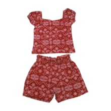 Conjunto Feminino Blusa e Shorts Estampado 25334 - Two Colors