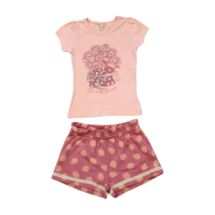 Conjunto Feminino Blusa e Shorts Estampado Bolas 22768 - Glinny 