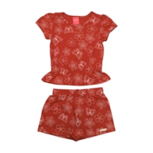 Conjunto Feminino Blusa e Shorts Estampado Borboletas 50469 - Kely Kety