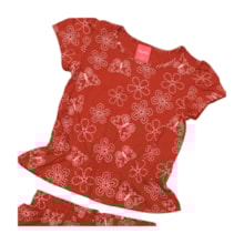 Conjunto Feminino Blusa e Shorts Estampado Borboletas 50469 - Kely Kety