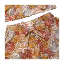 Conjunto Feminino Blusa e Shorts Estampado Conchas 8330 - Pokotinha   