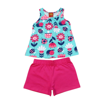 Conjunto Feminino Blusa e Shorts Estampado Flores 1000985 - Kyly 