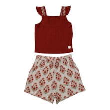Conjunto Feminino Blusa e Shorts Estampado Flores 2001765 - Milon