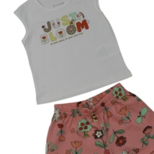Conjunto Feminino Blusa e Shorts Estampado Flores 27225 - Brandili