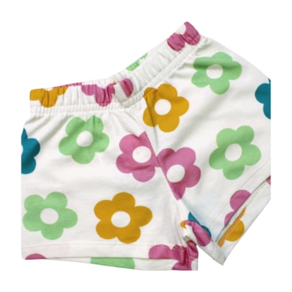 Conjunto Feminino Blusa e Shorts Estampado Flores 36958 - Brandili