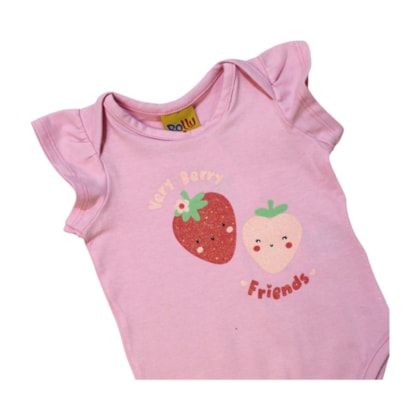 Conjunto Feminino Blusa e Shorts Estampado Morangos 24125 - Rollu