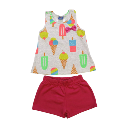 Conjunto Feminino Blusa e Shorts Estampas Sortidas 9000653 - Pipa