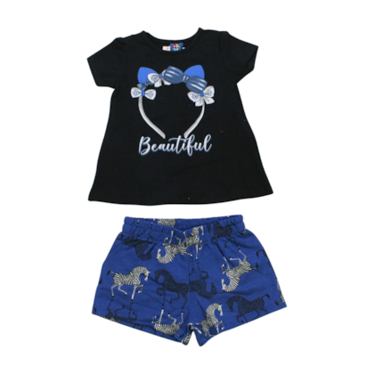 Conjunto Feminino Blusa e Shorts Estampas Sortidas 9000662 - Pipa 