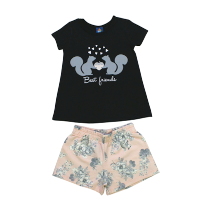 Conjunto Feminino Blusa e Shorts Estampas Sortidas 9000668 - Pipa 