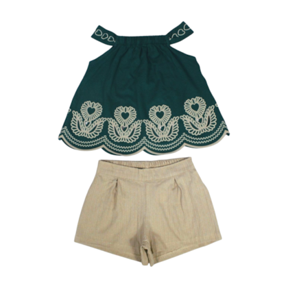 Conjunto Feminino Blusa e Shorts Jacquard 2000540 - Milon 