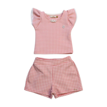 Conjunto Feminino Blusa e Shorts Jacquard Xadrez 21577 - Glinny 