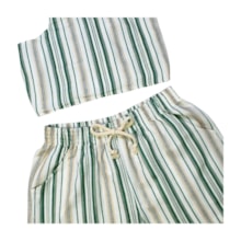 Conjunto Feminino Blusa e Shorts Listrado 04701 - Aerosfera 