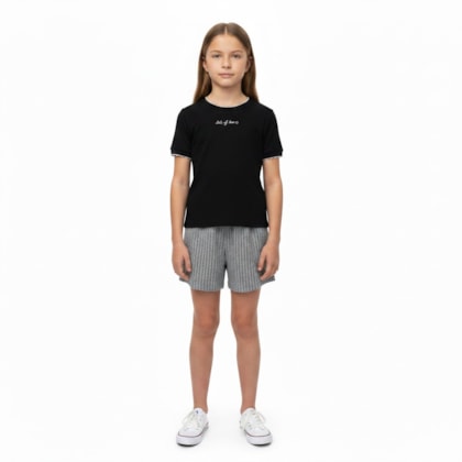 Conjunto Feminino Blusa e Shorts Listrado 23610 - Modme