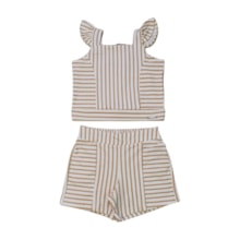 Conjunto Feminino Blusa e Shorts Listrado A0022 - Alakazoo  