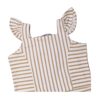 Conjunto Feminino Blusa e Shorts Listrado A0022 - Alakazoo  