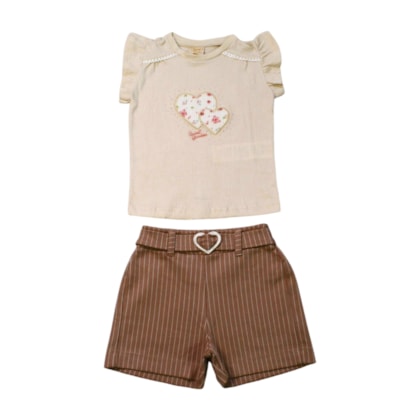 Conjunto Feminino Blusa e Shorts Moletinho 37114 - Angerô 