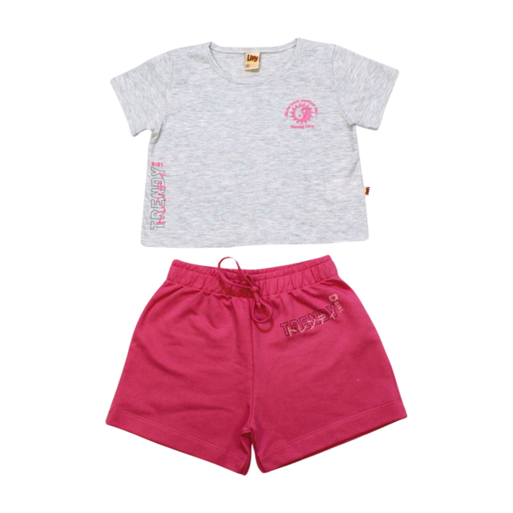 Conjunto Feminino Blusa e Shorts Moletom 8512 Livy