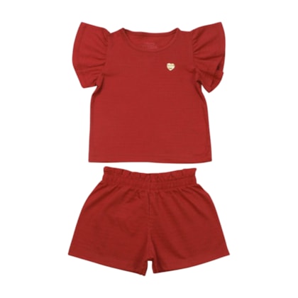 Conjunto Feminino Blusa e Shorts Poá Liso 3391 - Bicho Bagunça