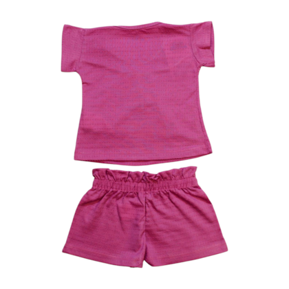 Conjunto Feminino Blusa e Shorts Poá Pregas 1353 - Bicho Bagunça 