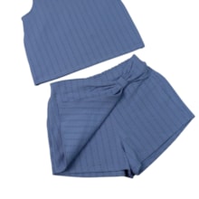Conjunto Feminino Blusa e Shorts Saia Canelado 27052 - Brandili Mundi