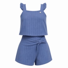 Conjunto Feminino Blusa e Shorts Saia Canelado 27052 - Brandili Mundi