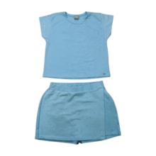 Conjunto Feminino Blusa e Shorts Saia com Strass 25335 - Two Colors