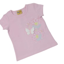 Conjunto Feminino Blusa e Shorts Saia Estampado Borboloetas 27028 - Rollu