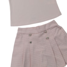 Conjunto Feminino Blusa e Shorts Saia Listrado 37483 - Angerô