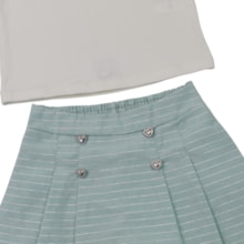 Conjunto Feminino Blusa e Shorts Saia Listrado 37483 - Angerô