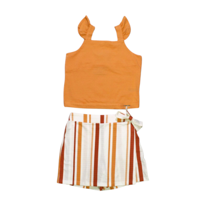 Conjunto Feminino Blusa e Shorts Saia Listrado 46740 - Alakazoo 