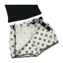 Conjunto Feminino Blusa e Shorts Saia Moletinho Estampado 2001050 - Milon 