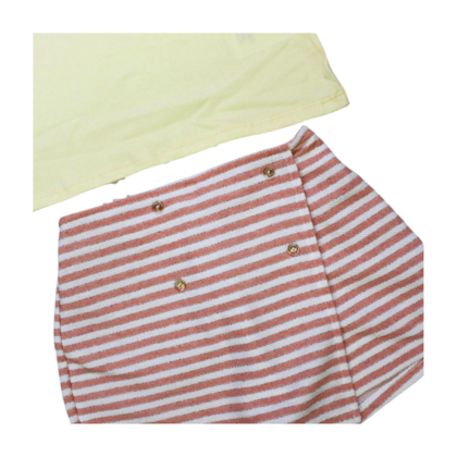 Conjunto Feminino Blusa e Shorts Saia Moletinho Listrado 11551 - Tiny Joy 