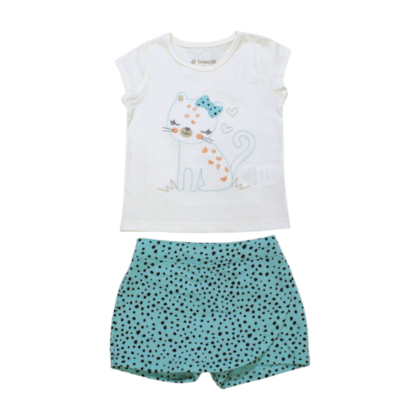 Conjunto Feminino Blusa e Shorts Saia Oncinha 26067 - Brandili 