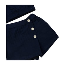 Conjunto Feminino Blusa e Shorts Saia Trabalhada 26748 - Brandili Mundi