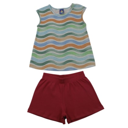 Conjunto Feminino Blusa e Shorts Sortido 9003054 - Pipa