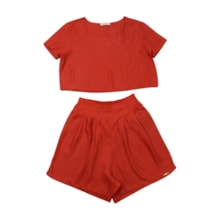 Conjunto Feminino Blusa e Shorts Tecido C91647 - Cativa 
