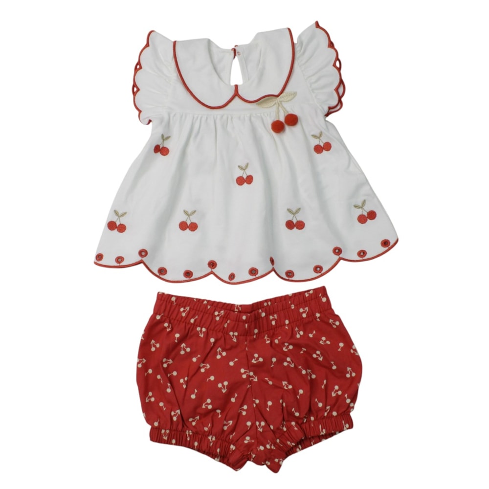Conjunto Feminino Blusa e Shorts Tecido Cerejas 2001847 - Milon