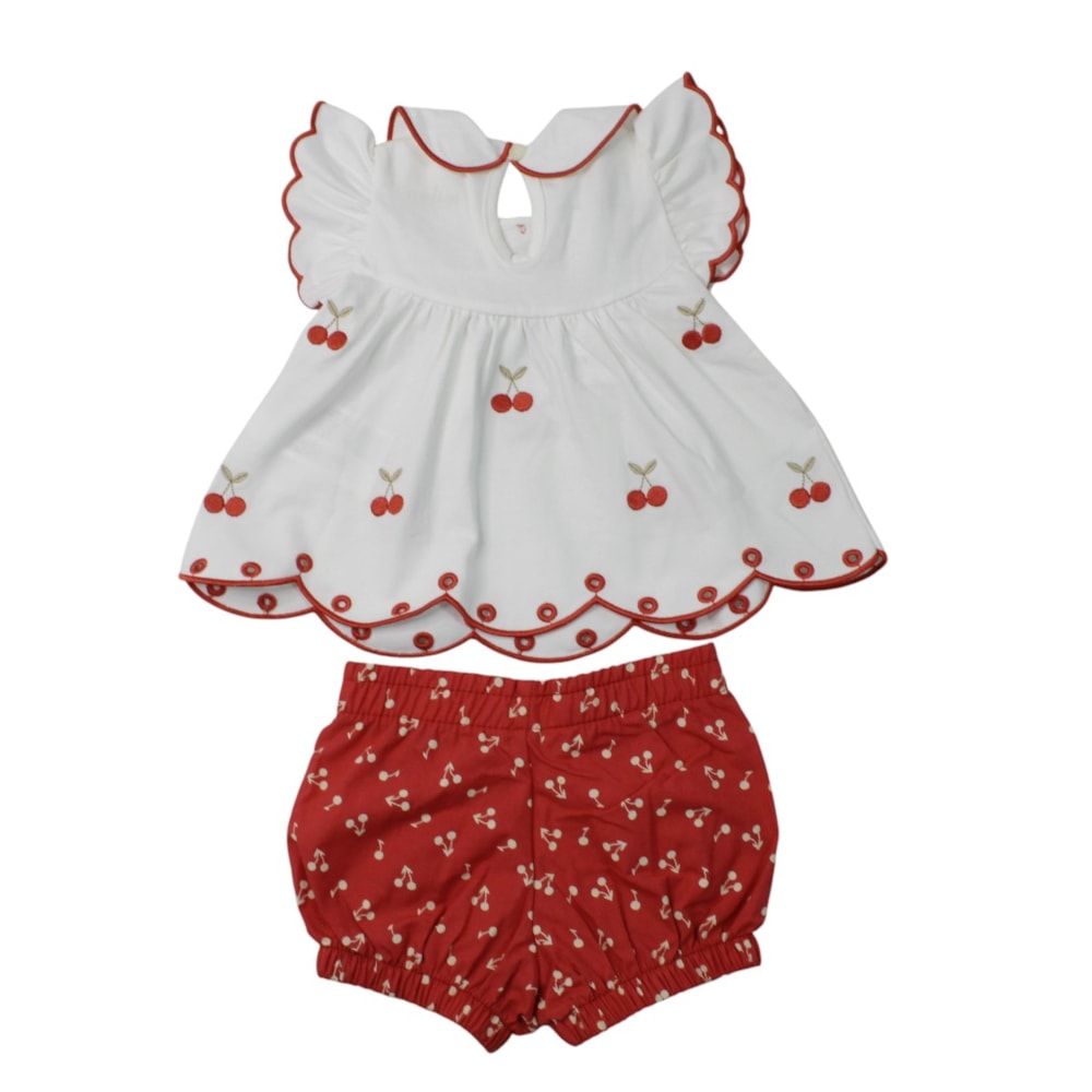 Conjunto Feminino Blusa e Shorts Tecido Cerejas 2001847 - Milon