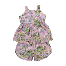 Conjunto Feminino Blusa e Shorts Tecido Estampado Flores 4231 - Dila