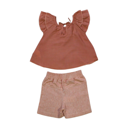 Conjunto Feminino Blusa e Shorts Tecido Listrado 60621 - D+ Baby 