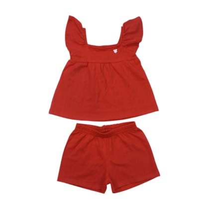 Conjunto Feminino Blusa e Shorts Trabalhado 36844 - Brandili