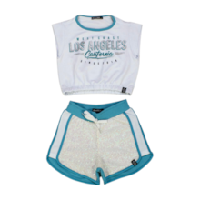 Conjunto Feminino Blusa em Molecotton e Shorts em Paetê 23523 - Marô