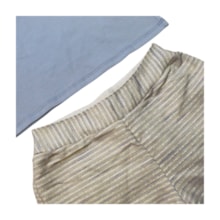 Conjunto Feminino Blusa Envelope Flores e Shorts Sarja - 22890 - Glinny