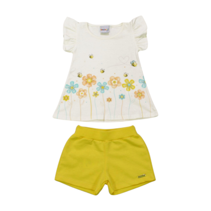 Conjunto Feminino Blusa Estampa Abelhas e Shorts 11208 - Kaiani 