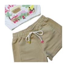 Conjunto Feminino Blusa Estampa Aloha e Shorts Moletinho 9245 - Livy