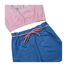 Conjunto Feminino Blusa Estampa Always e Shorts Cotton Jeans  24193 - Rollu