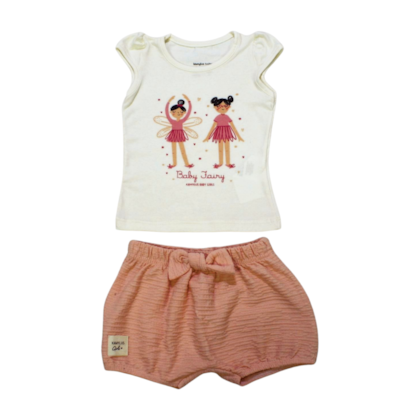 Conjunto Feminino Blusa Estampa Bailarinas e Shorts Bubble 53682 - Kamylus   